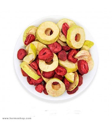 غذای خشک انجمادی آفکوک - کرانچ توت فرنگی و سیب