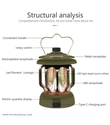 چراغ روشنایی Retro Lamp مدل RL2000