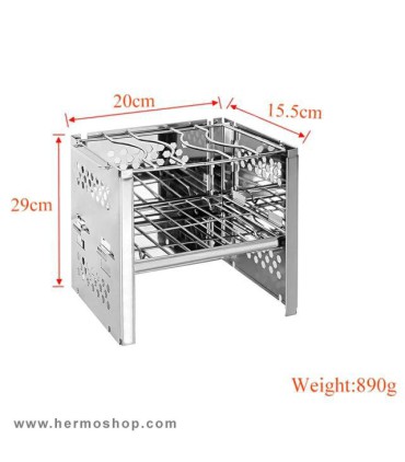 اجاق هیزمی تاشو استیل مدل HTE-1144