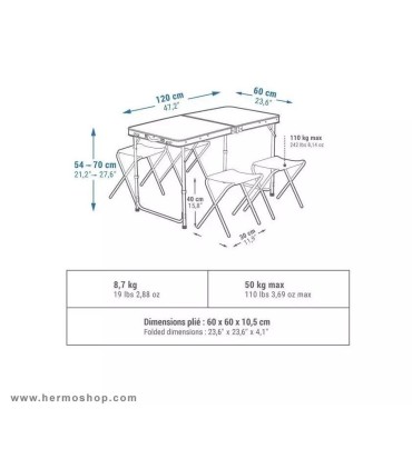 میز و صندلی کمپینگ تاشو کچوا مدل 2961640