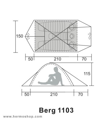 چادر دو-سه نفره کوهنوردی Berg مدل 1103