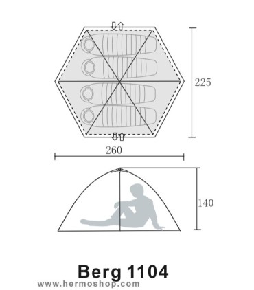چادر چهار نفره کوهنوردی Berg مدل 1104