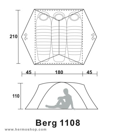 چادر سه نفره کوهنوردی Berg مدل 1108