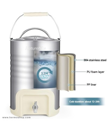 کلمن آب استیل نیچرهایک 10L مدل CNH22SN006