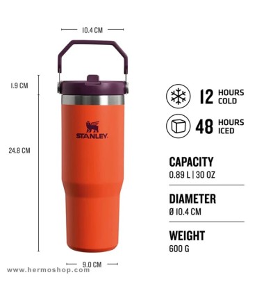 بطری استنلی 890ml مدل The IceFlow Flip Straw Tumbler