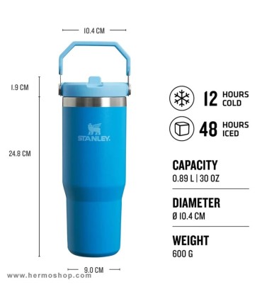 بطری استنلی 890ml مدل The IceFlow Flip Straw Tumbler