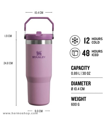 بطری استنلی 890ml مدل The IceFlow Flip Straw Tumbler