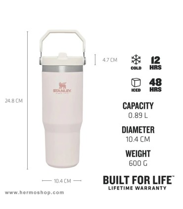 بطری استنلی 890ml مدل The IceFlow Flip Straw Tumbler