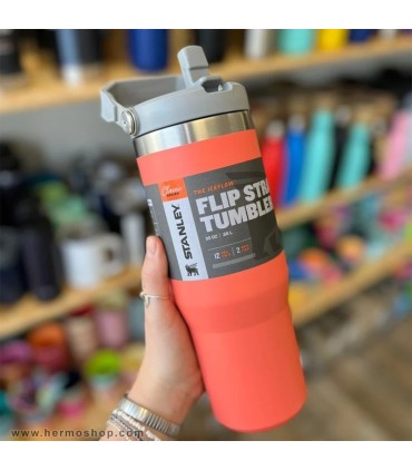 بطری استنلی 890ml مدل The IceFlow Flip Straw Tumbler