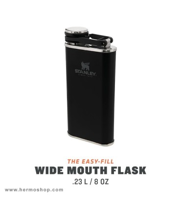 بطری کتابی استنلی 230ml مدل The Easy-Fill Wide Mouth Flask