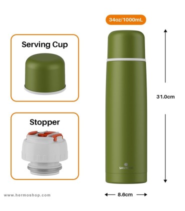 فلاسک دوجداره 1000ml سانتکو مدل Viseu