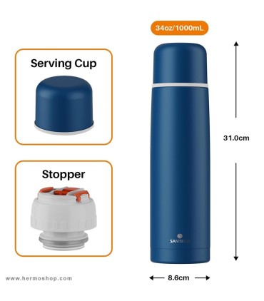 فلاسک دوجداره 1000ml سانتکو مدل Viseu