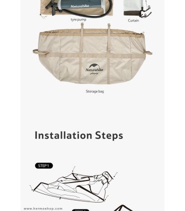 چادر بادی 8 نفره نیچرهایک مدل CNH22ZP012 Air 17.2