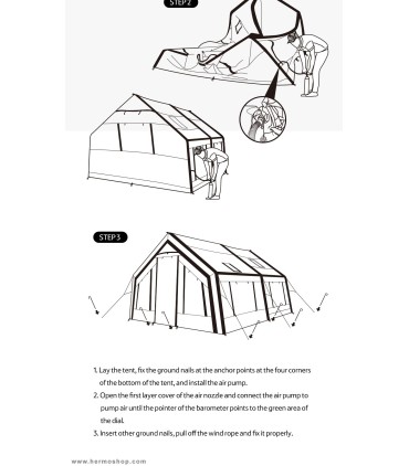 چادر بادی 8 نفره نیچرهایک مدل CNH22ZP012 Air 17.2