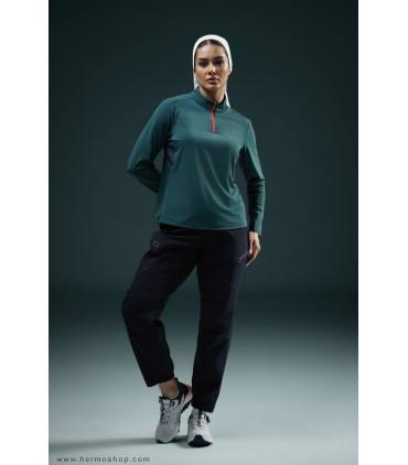 بلوز نیم زیپ زنانه هامتو مدل 18U154B-1