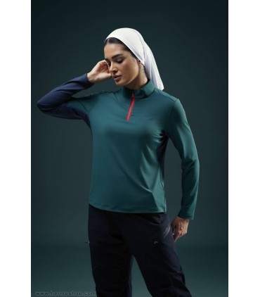 بلوز نیم زیپ زنانه هامتو مدل 18U154B-1