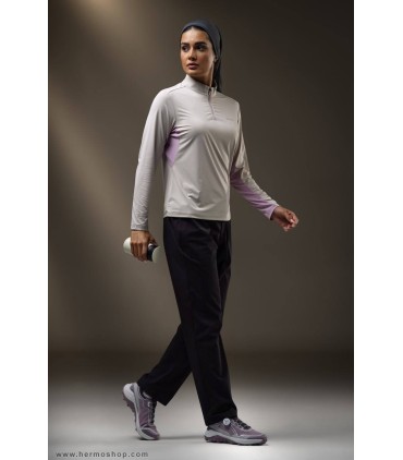 بلوز نیم زیپ زنانه هامتو مدل 18U154B-3