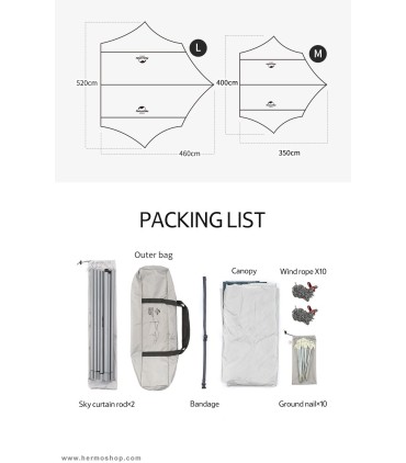 سایبان نیچرهایک مدل NH22ZP009