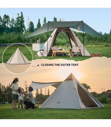 چادر اتوماتیک هرمی چهار طرفه 4 نفره نیچرهایک مدل CNH22ZP010