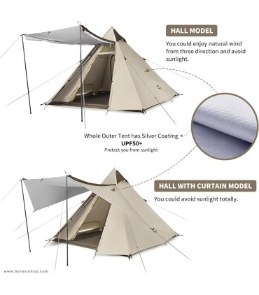 چادر اتوماتیک هرمی چهار طرفه 4 نفره نیچرهایک مدل CNH22ZP010