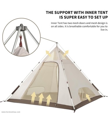 چادر اتوماتیک هرمی چهار طرفه 4 نفره نیچرهایک مدل CNH22ZP010