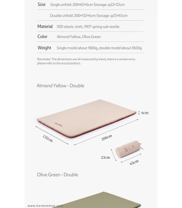 زیرانداز بادی دو نفره اتوماتیک نیچرهایک مدل NH21FCD11