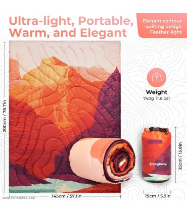 پتو سه کاره کینگ کمپ مدل PUFFY BLANKET KS2413