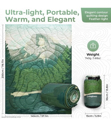 پتو سه کاره کینگ کمپ مدل PUFFY BLANKET KS2412