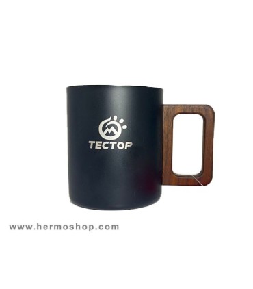 لیوان استیل دسته چوبی تکتاپ مدل 1513935CJ