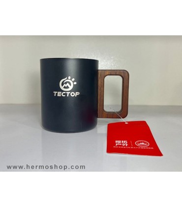 لیوان استیل دسته چوبی تکتاپ مدل 1513935CJ