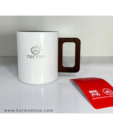 لیوان استیل دسته چوبی تکتاپ مدل 1513935CJ