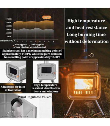بخاری هیزمی تیتانیوم کمپینگ نیچرهایک مدل NH21RJ004