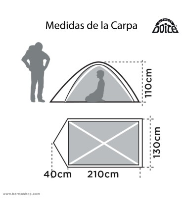 چادر کوهنوردی دو نفره DOITE مدل Carpa 2 Personas Pukara