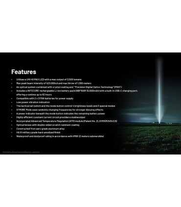 چراغ قوه ريموت دار نايتکر مدل MH40 PRO