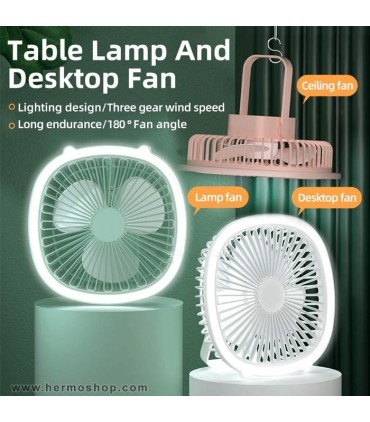 پنکه چراغ دار شارژی مدل SA-1258