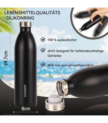 بطری دوجداره استیل 1000ml سانتکو مدل KOLI