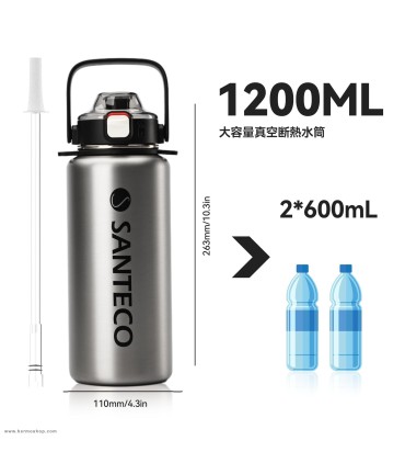 فلاسک دوجداره 1200ml سانتکو مدل Erie کاوردار