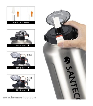فلاسک دوجداره 1900ml سانتکو مدل Erie Sport کاور دار