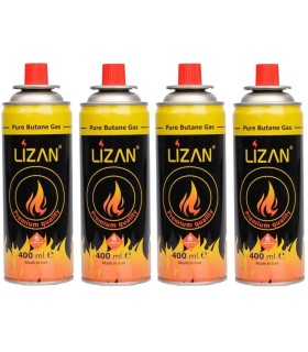 کپسول گاز چهار عددی استوانه ای 400ML لیزان مدل PC-4444
