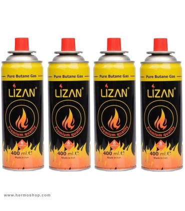 کپسول گاز چهار عددی استوانه ای 400ML لیزان مدل PC-4444